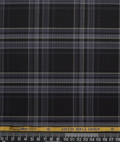Soktas  Giza Cotton Checks Shirting Fabric (Black)