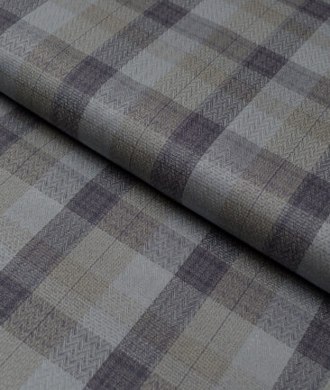 Soktas  Giza Cotton Checks Shirting Fabric (Grey)