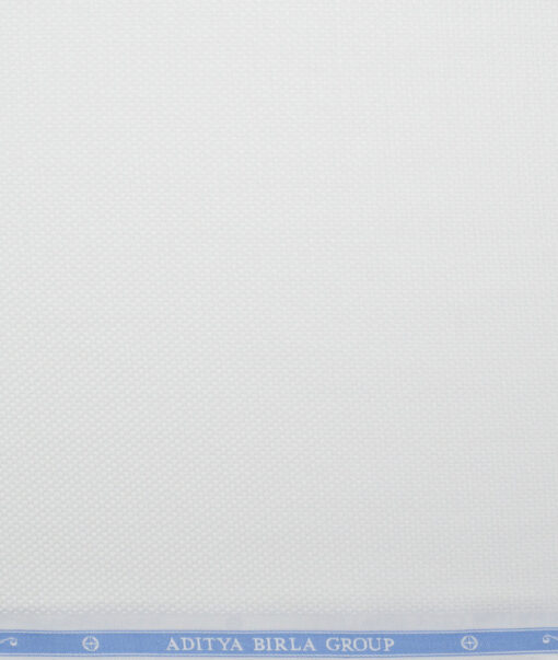 Soktas  Giza Cotton Royal Oxford Structured Shirting Fabric (White)