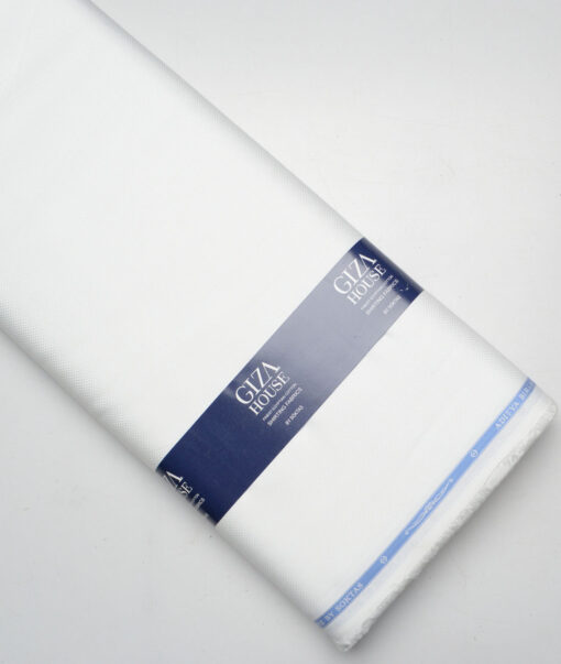Soktas  Giza Cotton Royal Oxford Structured Shirting Fabric (White)