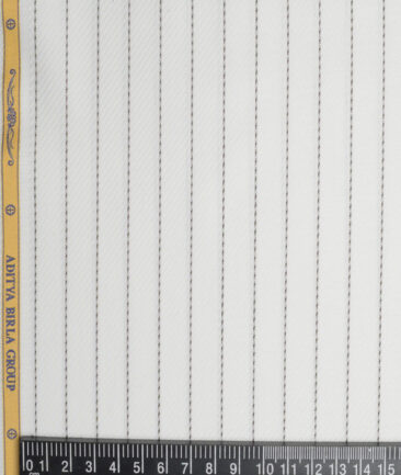 Soktas  Giza Cotton Striped Shirting Fabric (White & Black)