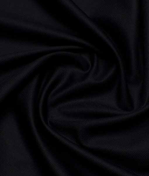 Soktas 2 Ply 100's Giza Cotton Herringbone Striped Shirting Fabric (Black)