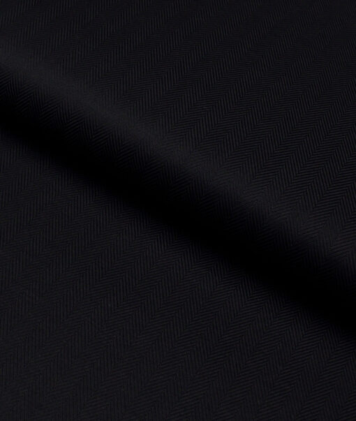 Soktas 2 Ply 100's Giza Cotton Herringbone Striped Shirting Fabric (Black)