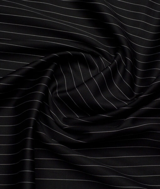 Soktas  Giza Cotton Striped Shirting Fabric (Black)