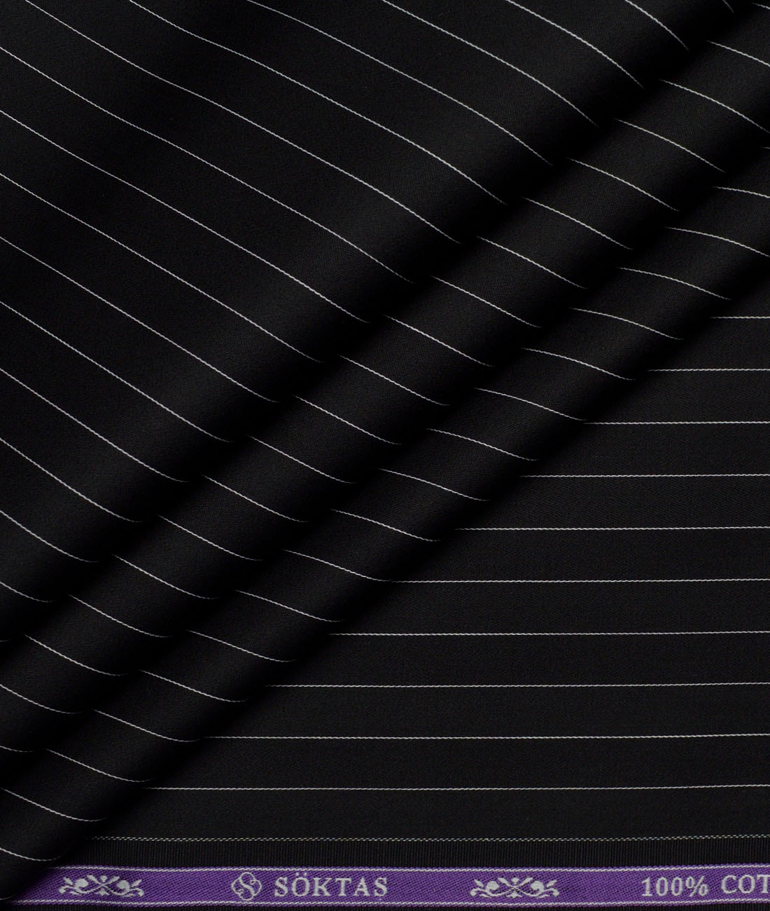 Soktas Giza Cotton Striped Shirting Fabric (Black) Soktas Giza Cotton Striped Shirting Fabric (Black)