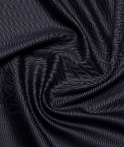 Soktas 2 Ply 100's Giza Cotton Herringbone Striped Shirting Fabric (Dark Purplish Grey)