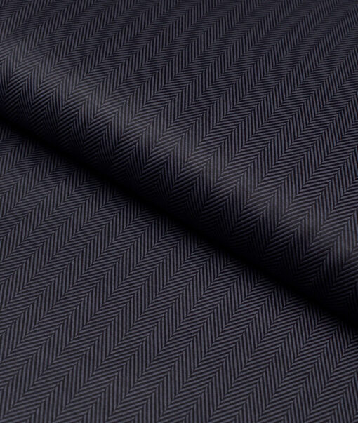Soktas 2 Ply 100's Giza Cotton Herringbone Striped Shirting Fabric (Dark Purplish Grey)