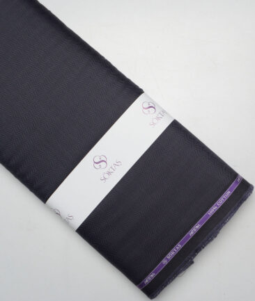 Soktas 2 Ply 100's Giza Cotton Herringbone Striped Shirting Fabric (Dark Purplish Grey)