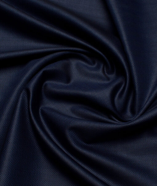 Soktas 2 Ply 100's Giza Cotton Herringbone Striped Shirting Fabric (Dark Royal Blue)