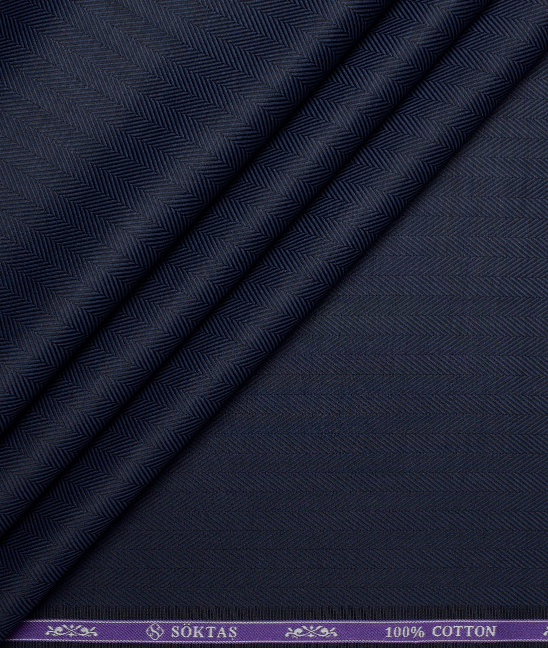 Soktas 2 Ply 100's Giza Cotton Herringbone Striped Shirting Fabric (Dark Royal Blue) Soktas 2 Ply 100's Giza Cotton Herringbone Striped Shirting Fabric (Dark Royal Blue)