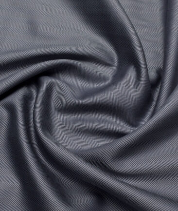 Soktas 2 Ply 100's Giza Cotton Herringbone Striped Shirting Fabric (Grey)