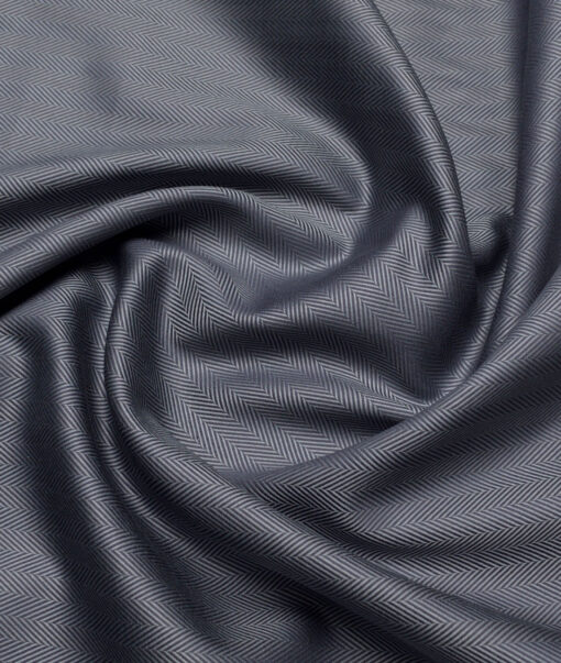 Soktas 2 Ply 100's Giza Cotton Herringbone Striped Shirting Fabric (Grey)