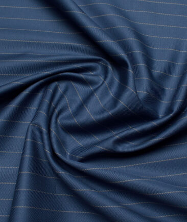 Soktas  Giza Cotton Striped Shirting Fabric (Marble Blue)