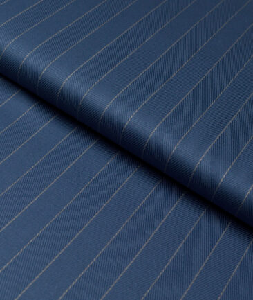Soktas  Giza Cotton Striped Shirting Fabric (Marble Blue)