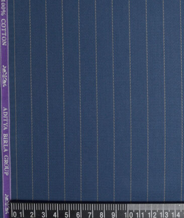Soktas  Giza Cotton Striped Shirting Fabric (Marble Blue)