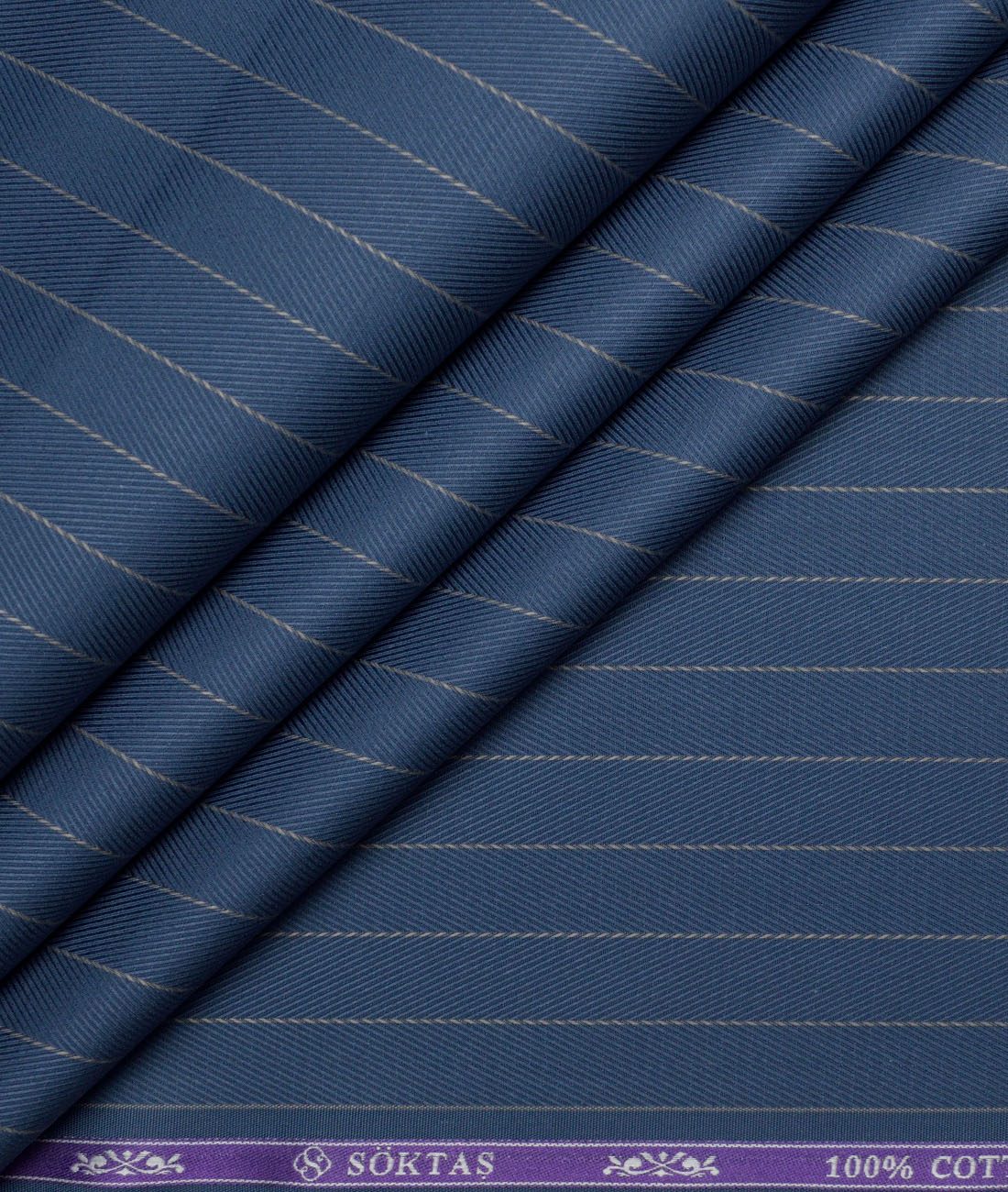 Soktas Giza Cotton Striped Shirting Fabric (Marble Blue) Soktas Giza Cotton Striped Shirting Fabric (Marble Blue)