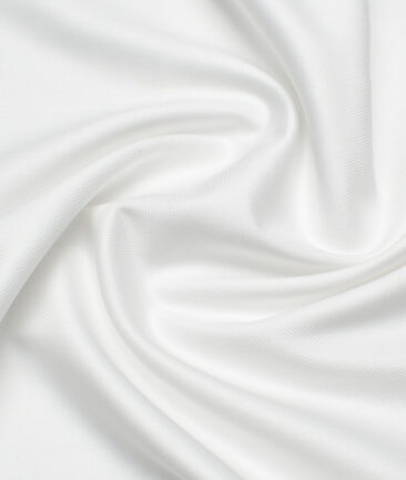 Soktas 2 Ply 100's Giza Cotton Herringbone Striped Shirting Fabric (White)