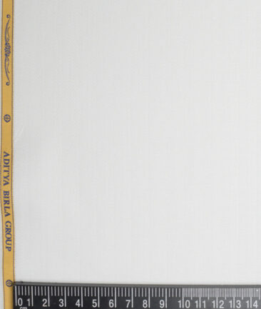 Soktas 2 Ply 100's Giza Cotton Herringbone Striped Shirting Fabric (White)