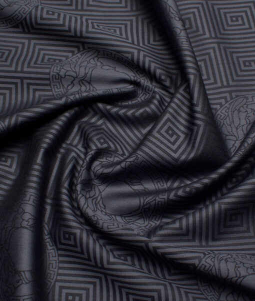 Soktas  Giza Cotton Self Design Shirting Fabric (Grey)