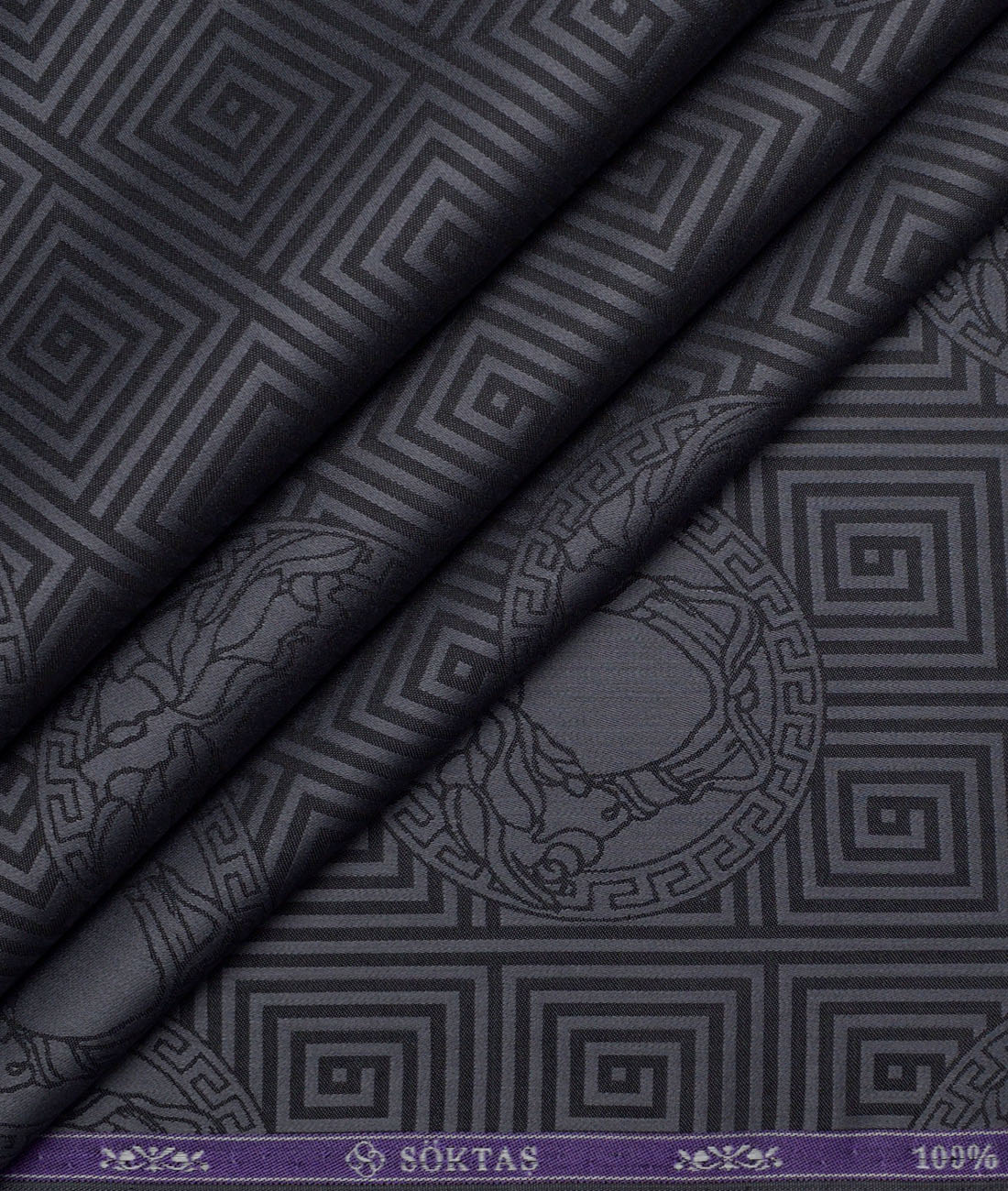 Soktas Giza Cotton Self Design Shirting Fabric (Grey) Soktas Giza Cotton Self Design Shirting Fabric (Grey)