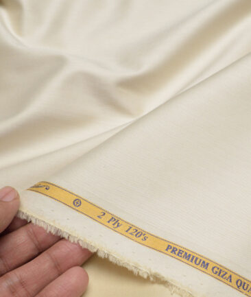 Soktas 2 Ply 120's Giza Cotton Solids Shirting Fabric (Beige)