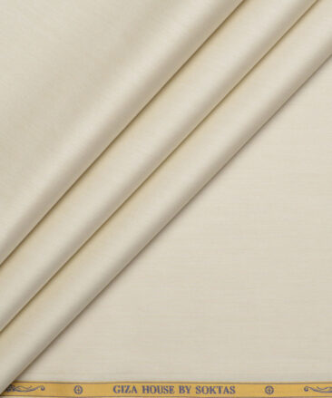 Soktas 2 Ply 120's Giza Cotton Solids Shirting Fabric (Beige)