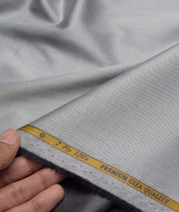 Soktas 2 Ply 120's Giza Cotton Solids Shirting Fabric (Grey)