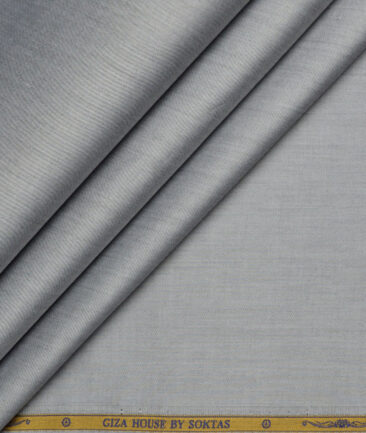 Soktas 2 Ply 120's Giza Cotton Solids Shirting Fabric (Grey)