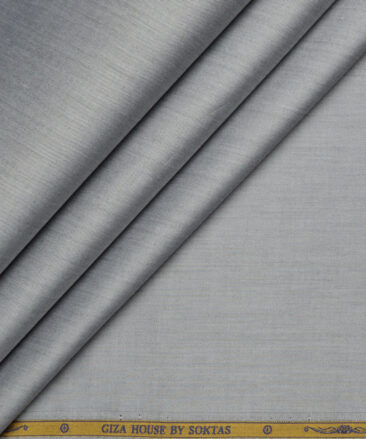 Soktas 2 Ply 120's Giza Cotton Solids Shirting Fabric (Grey)