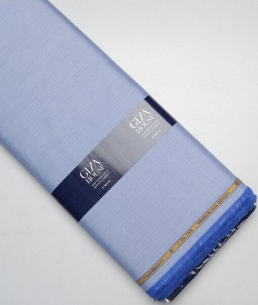 Soktas 2 Ply 120's Giza Cotton Solids Shirting Fabric (Light Blue)