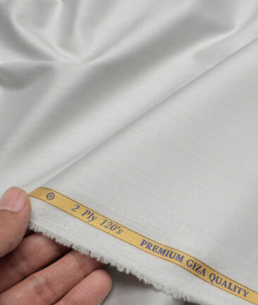 Soktas 2 Ply 120's Giza Cotton Solids Shirting Fabric (Light Grey)