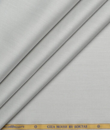 Soktas 2 Ply 120's Giza Cotton Solids Shirting Fabric (Light Grey)