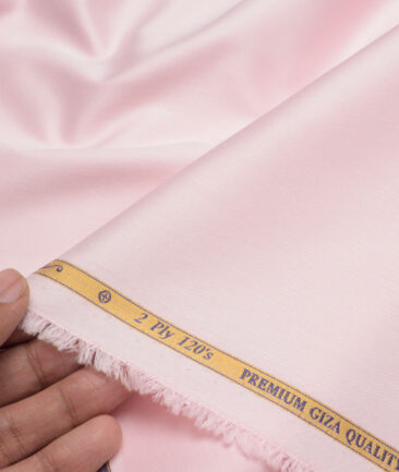 Soktas 2 Ply 120's Giza Cotton Solids Shirting Fabric (Pink)