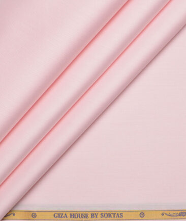 Soktas 2 Ply 120's Giza Cotton Solids Shirting Fabric (Pink)