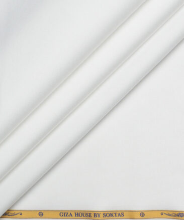 Soktas 2 Ply 120's Giza Cotton Solids Shirting Fabric (White)