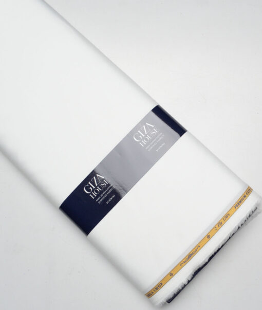 Soktas 2 Ply 120's Giza Cotton Solids Shirting Fabric (White)