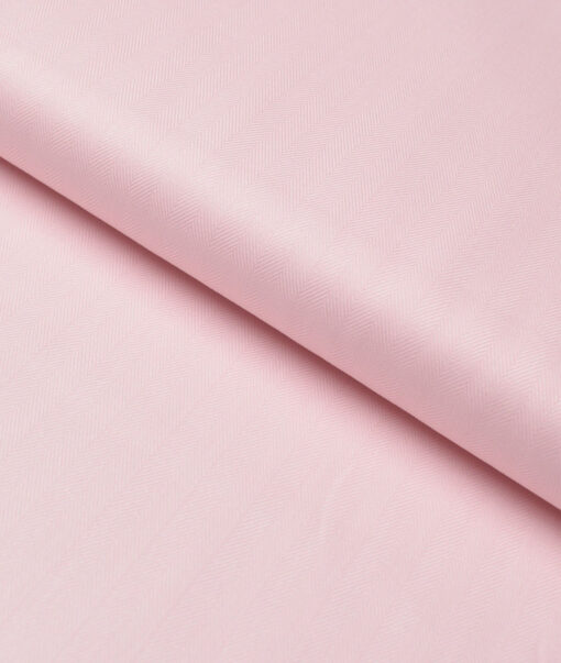 Soktas 2 Ply 120's Giza Cotton Herringbone Striped Shirting Fabric (Pink)