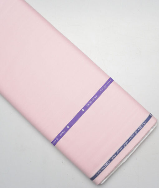 Soktas 2 Ply 120's Giza Cotton Herringbone Striped Shirting Fabric (Pink)