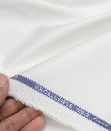 Soktas 2 Ply 120's Giza Cotton Solids Shirting Fabric (White)