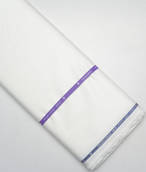 Soktas 2 Ply 120's Giza Cotton Solids Shirting Fabric (White)
