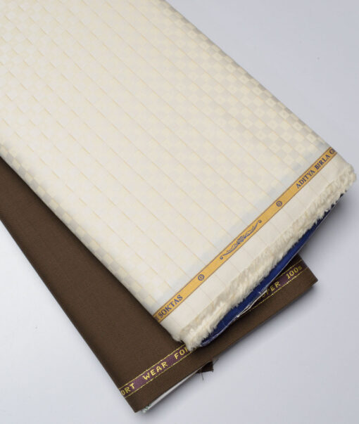 Combo of Reid & Taylor Poly Wool Pant & Soktas Giza Cotton Shirt Fabric - Image 2