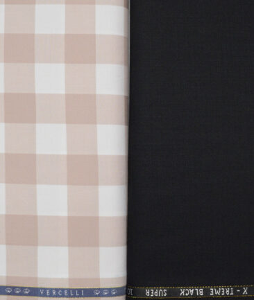 Combo of  J.Hampstead Poly Wool Pant & Vercelli Italy Supima Cotton Shirt Fabric