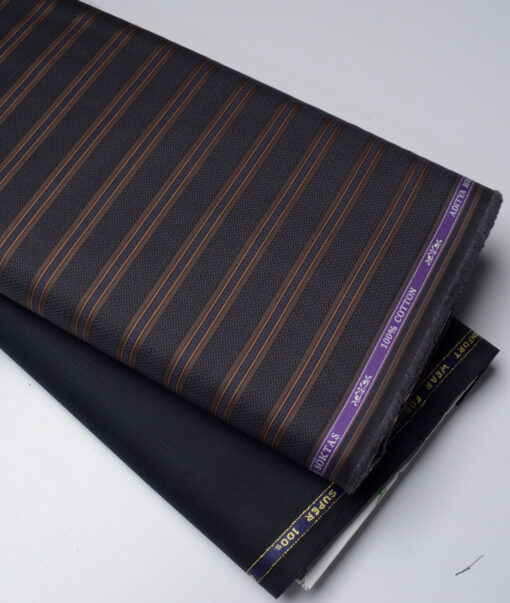 Combo of Reid & Taylor Poly Wool Pant & Soktas Giza Cotton Shirt Fabric - Image 2