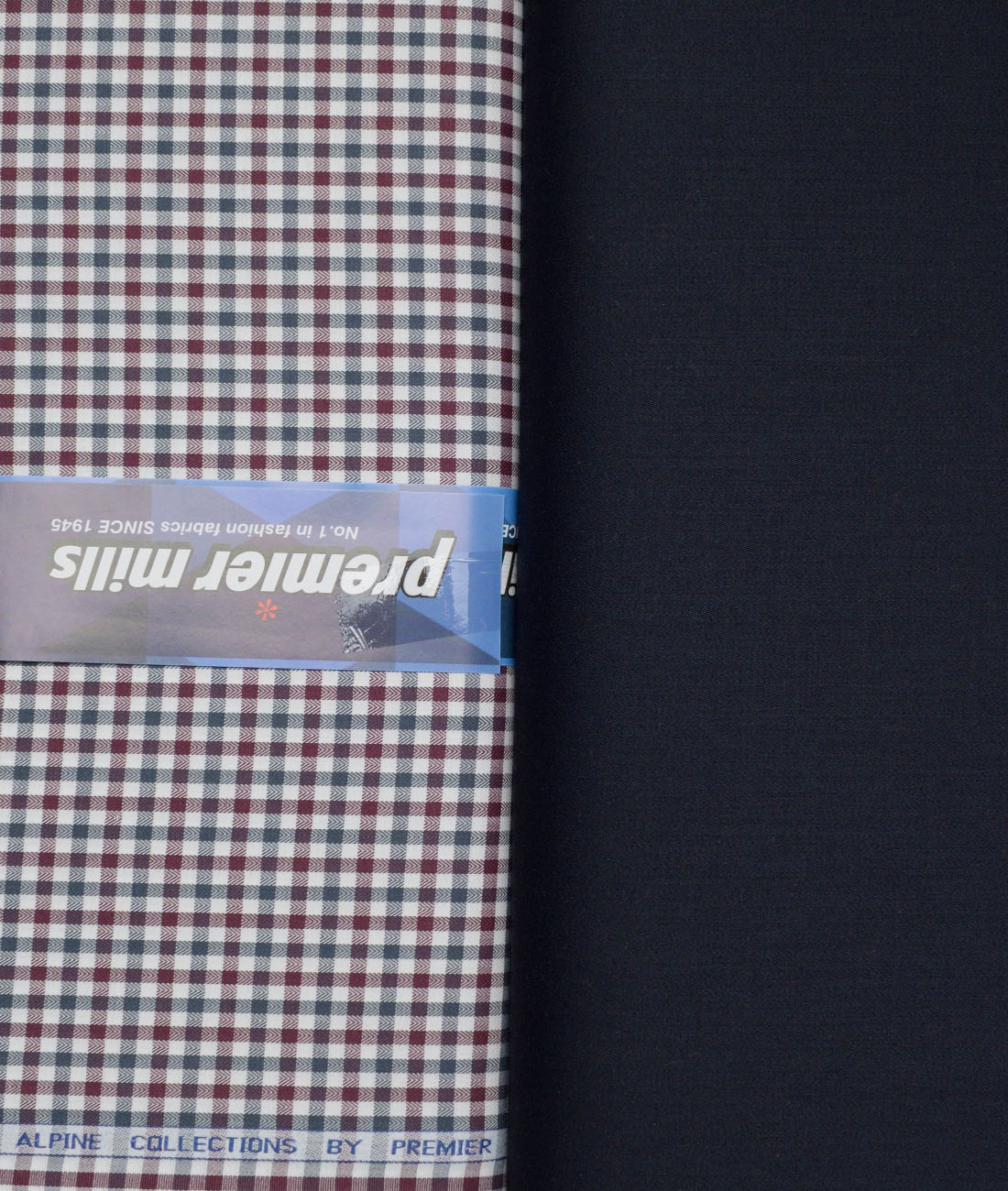 LSCOMBO21198APICOCT-1 Combo of Italian Channel Terry Rayon Pant & Premier Mills Giza Cotton Shirt Fabric - Image 1