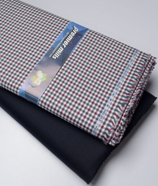 Combo of  Italian Channel Terry Rayon Pant & Premier Mills Giza Cotton Shirt Fabric - Image 2
