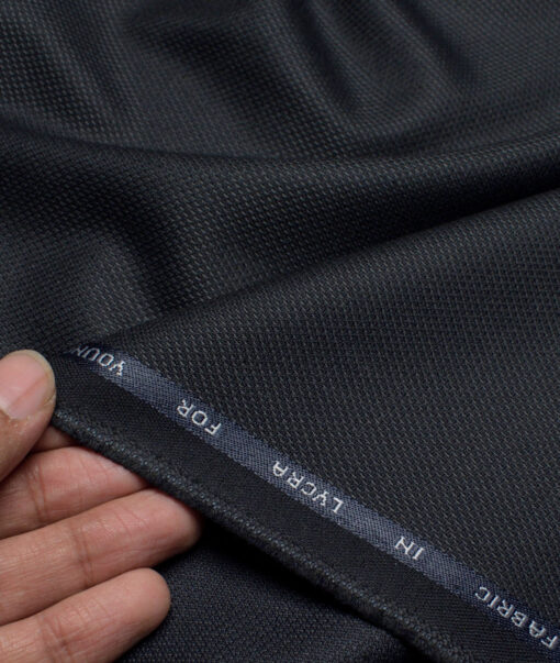 J.Hampstead  Structured Polyester Viscose Stretchable Suiting Fabric (Blackish Grey)