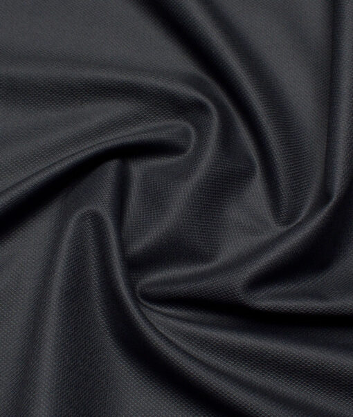 J.Hampstead  Structured Polyester Viscose Stretchable Suiting Fabric (Dark Grey)