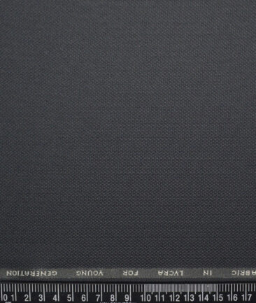J.Hampstead  Structured Polyester Viscose Stretchable Suiting Fabric (Dark Grey)