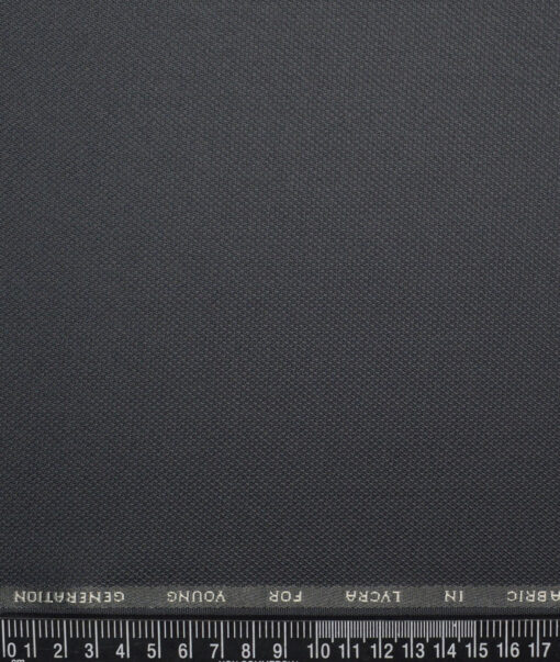 J.Hampstead  Structured Polyester Viscose Stretchable Suiting Fabric (Dark Grey)