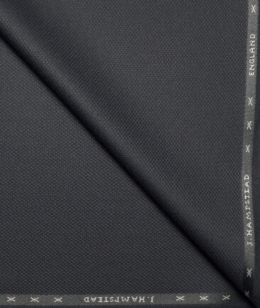 J.Hampstead  Structured Polyester Viscose Stretchable Suiting Fabric (Dark Grey)